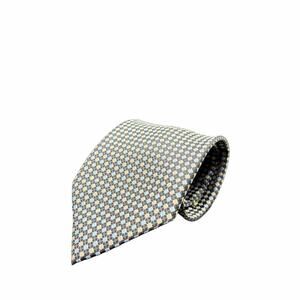 Mario Masotti Italy New York Geometric Silk Look Tie Black Blue Tan